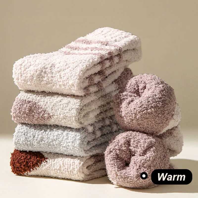 2 Pairs High Quality Mens Autumn And Winter Coral Plush Socks Plush Thickened Floor Socks For Warmth Home And Sleep StockingsXJ241019