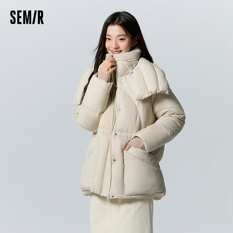 Semir Down Jacket Women Medium Length Loose 2023 New Textured Warm Winter Wear