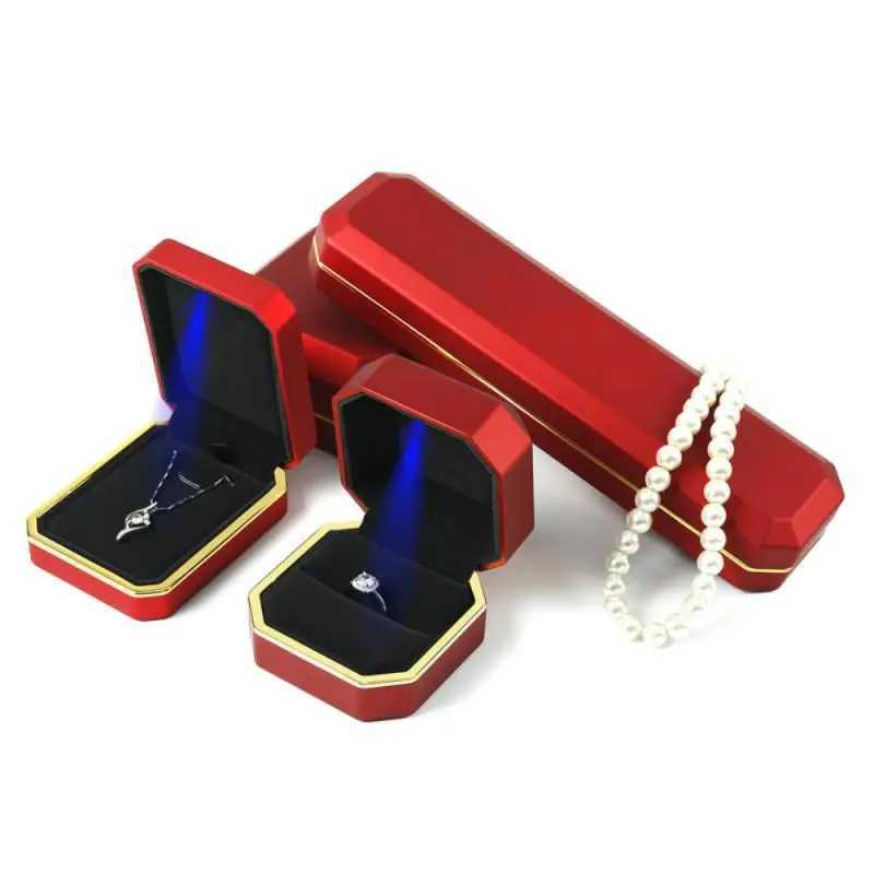 Jewelry ring box necklace with light bracelet earring velvet stand watch case bracelet suggested ring display organizer W241019