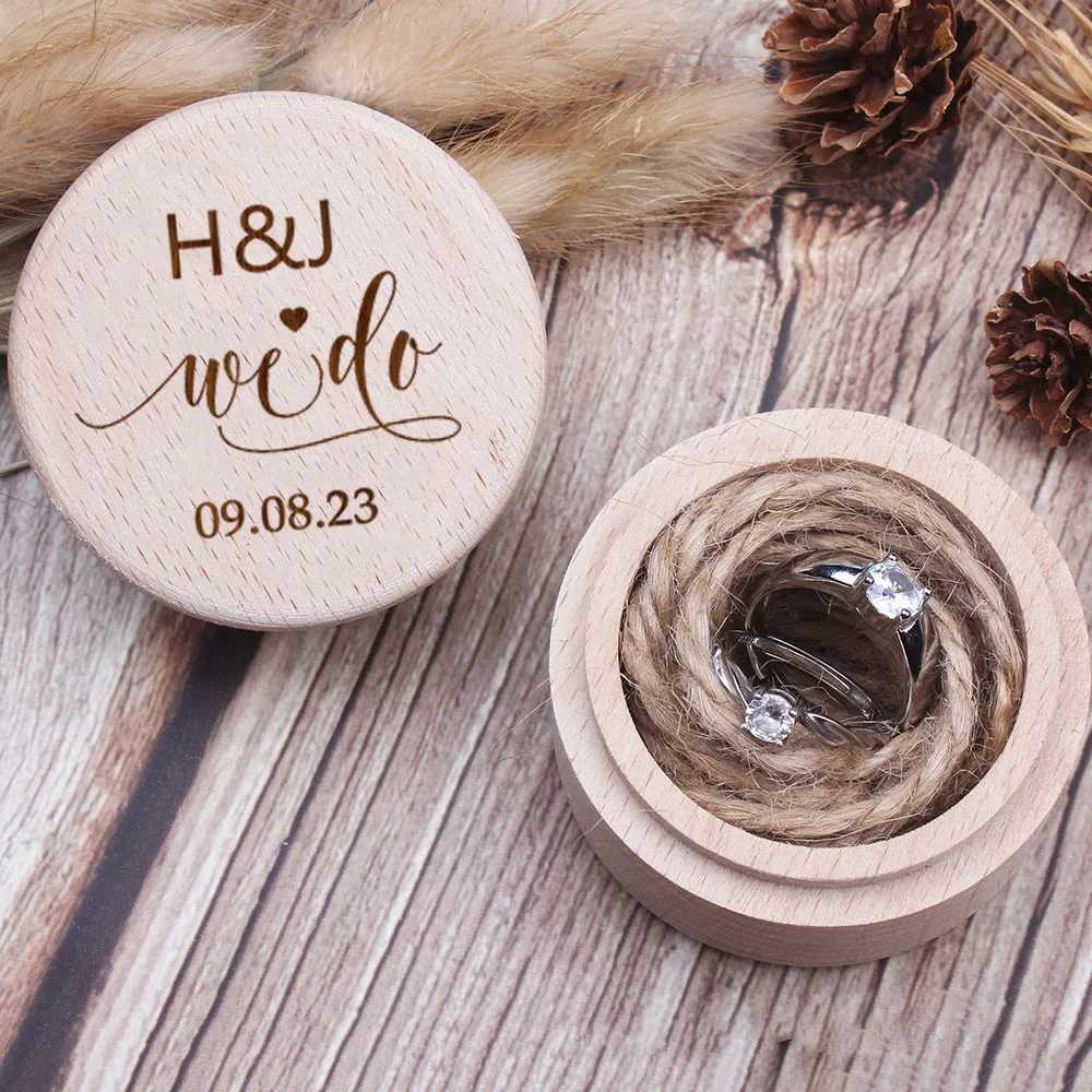 Personalized carved wooden ring box anniversary gift customization name rural ring bearing recommended ring box for her W241019