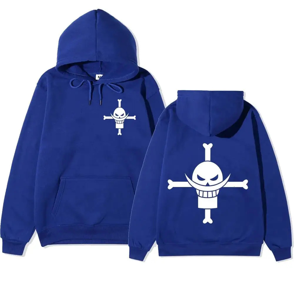 white beard Hoodie animation printed coat anime autumn and Winter Fleece mens 241010