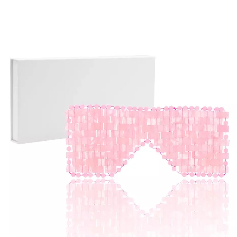 Jade Eye Mask Rose Quartz Cooling for Massage Relax Wrinkles Relieve Migraine Meditation Beauty Spa Sleep 241008