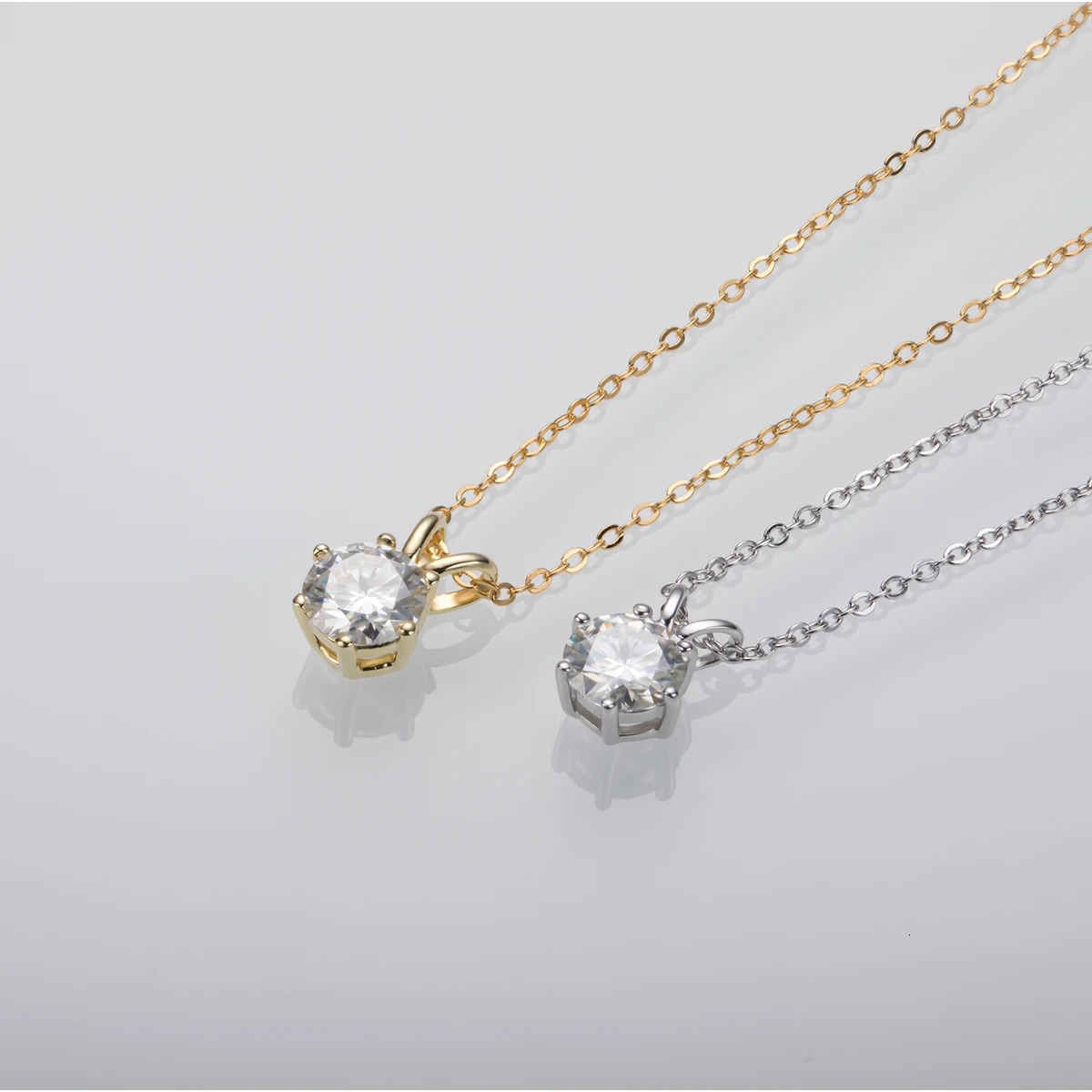 AnuJewel 1ct 3ct 5ct D Color Diamond Top Quality 18K Gold Plated Pendant Necklace Exquisite Jewelry Gift Wholesale 241018