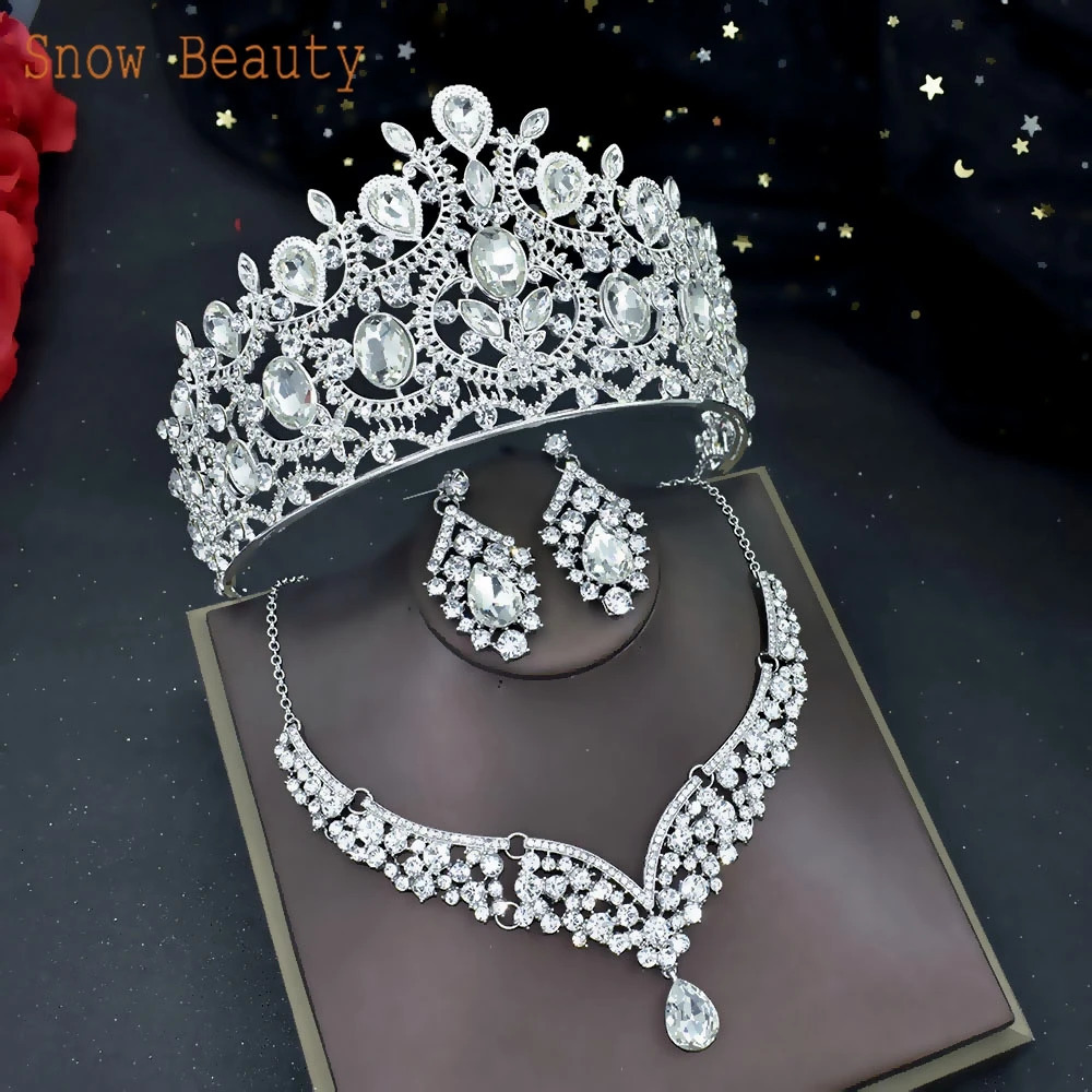 A44 Rhinestone Wedding Hair Accessories Baroque Headpiece Crystal Bridal Headpiece and Crown Hair Jewelry Set 241018
