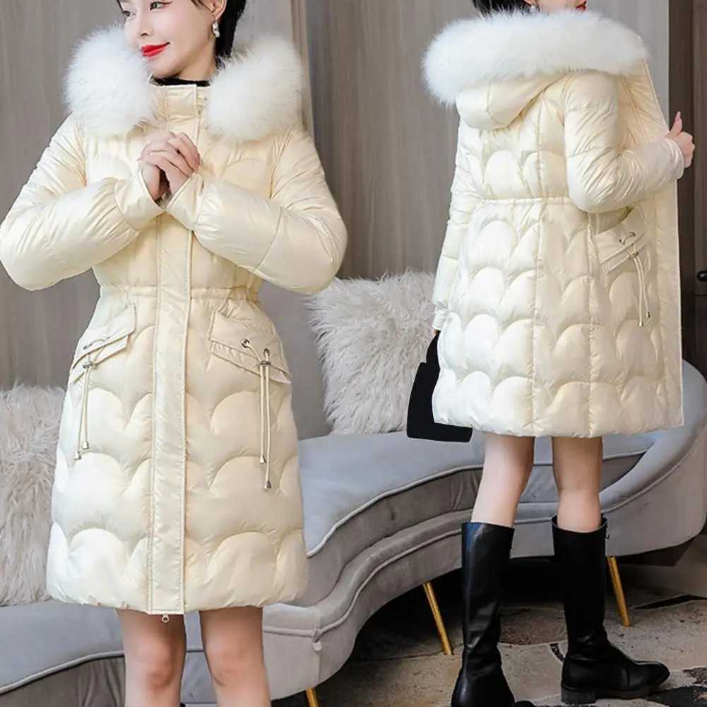 New Winter Jacket Parkas Women Glossy Down Cotton Jacket Hooded Parka Warm Female Cotton Padded Jacket Casual OutwearX241019