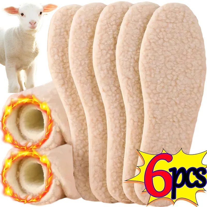 13pairs Thicken Thermal Insoles Winter Warm Heated Soft Plush Insole Shoes Boots Shoe Pad Simulation Cashmere Insert 241019