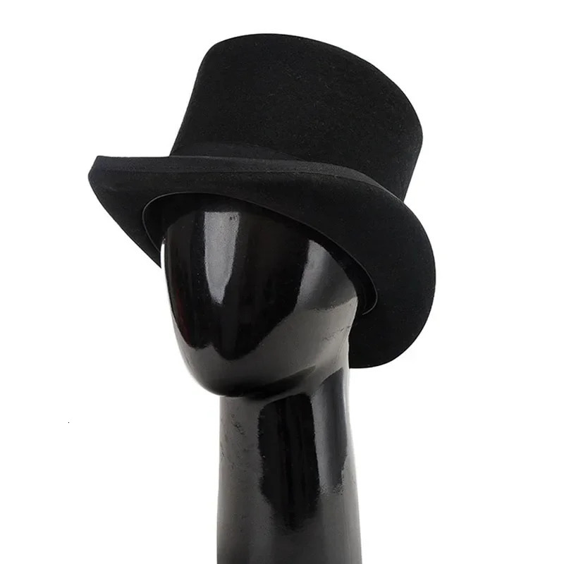 Winter womens Fedoras wool top hat flat top hat crazy hat traditional magic top hat party clothing accessories 241018