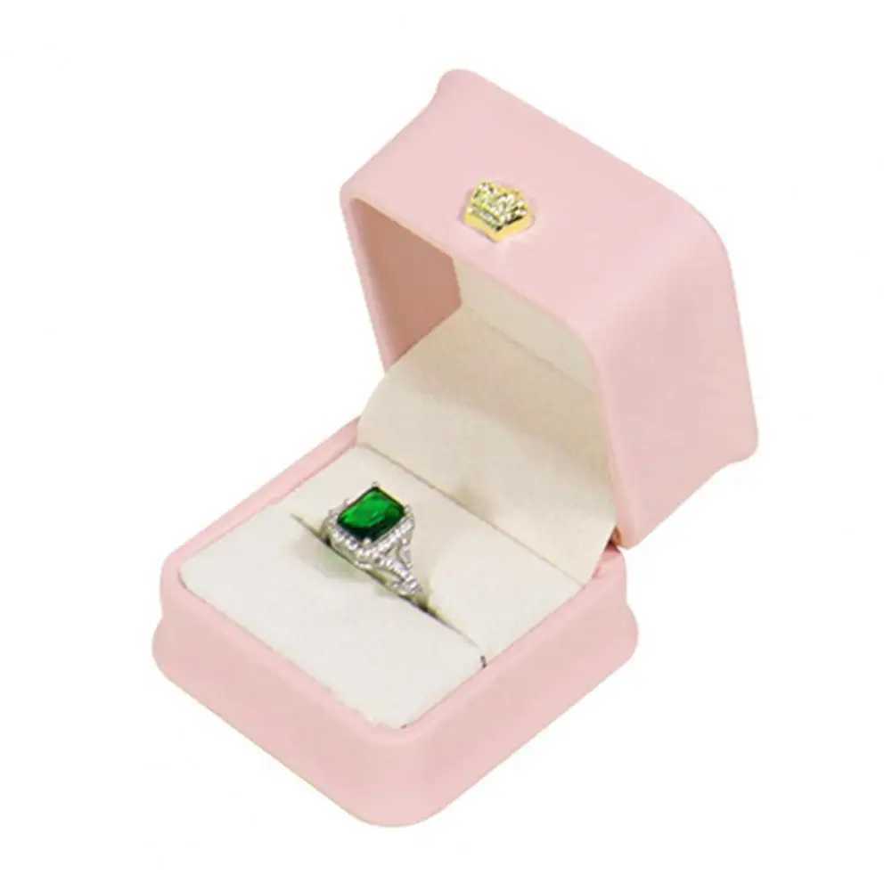 Engagement and Wedding Ring Box Square Velvet Bead Box Display Stand Couple Ring Box Gift Box Ring Display Storage W241019