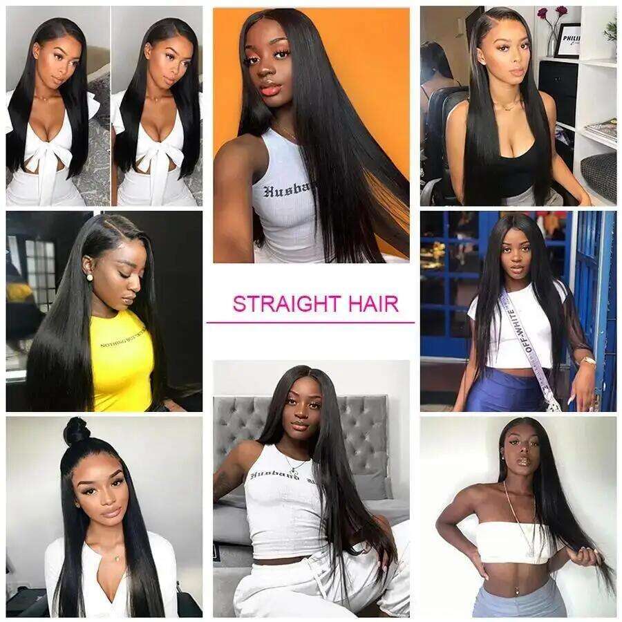 Front Straight Lace Wig x Human Hair Wigs For Women Peruvian Remy Transparent HD Frontal s al