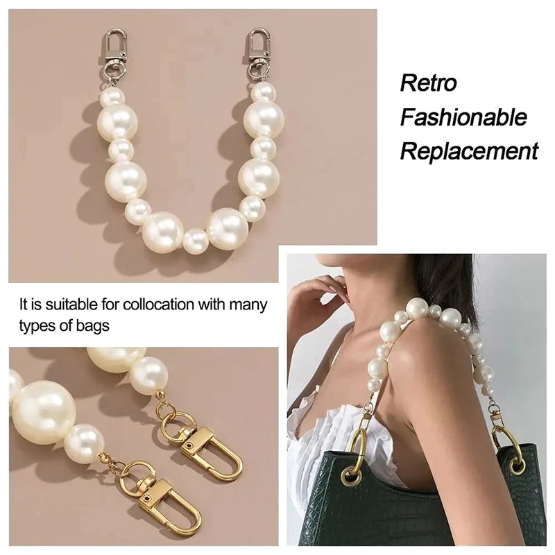 Fashion Pearl Bag Decoration Luggage Accessories Chain Women Handbag Shoulder Strap Decorative 241017