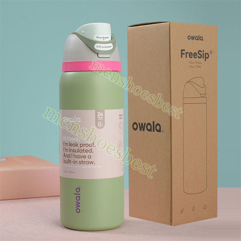 OWALA Fashion Large Capacity Sports Water Bottle Double-Layer Vacuum Cup Outdoor Sports kettle 316 Stainless Steel Handy Cup