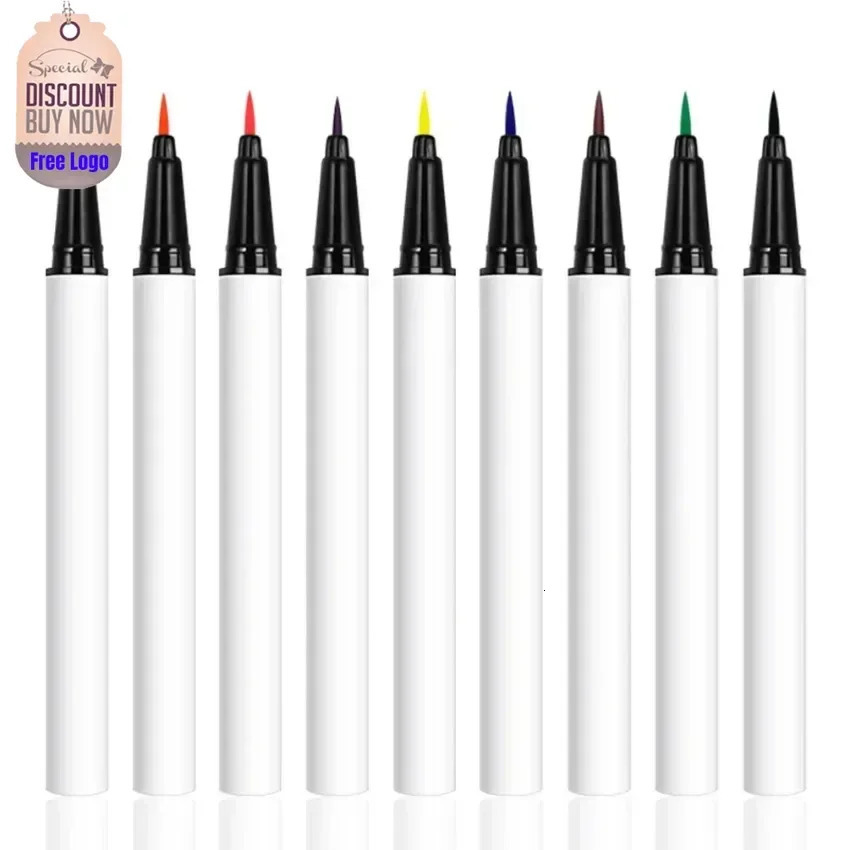 Customized 9-color fast drying liquid eyeliner durable easy to wear smooth waterproof stain free fluorescent eyeliner 241018
