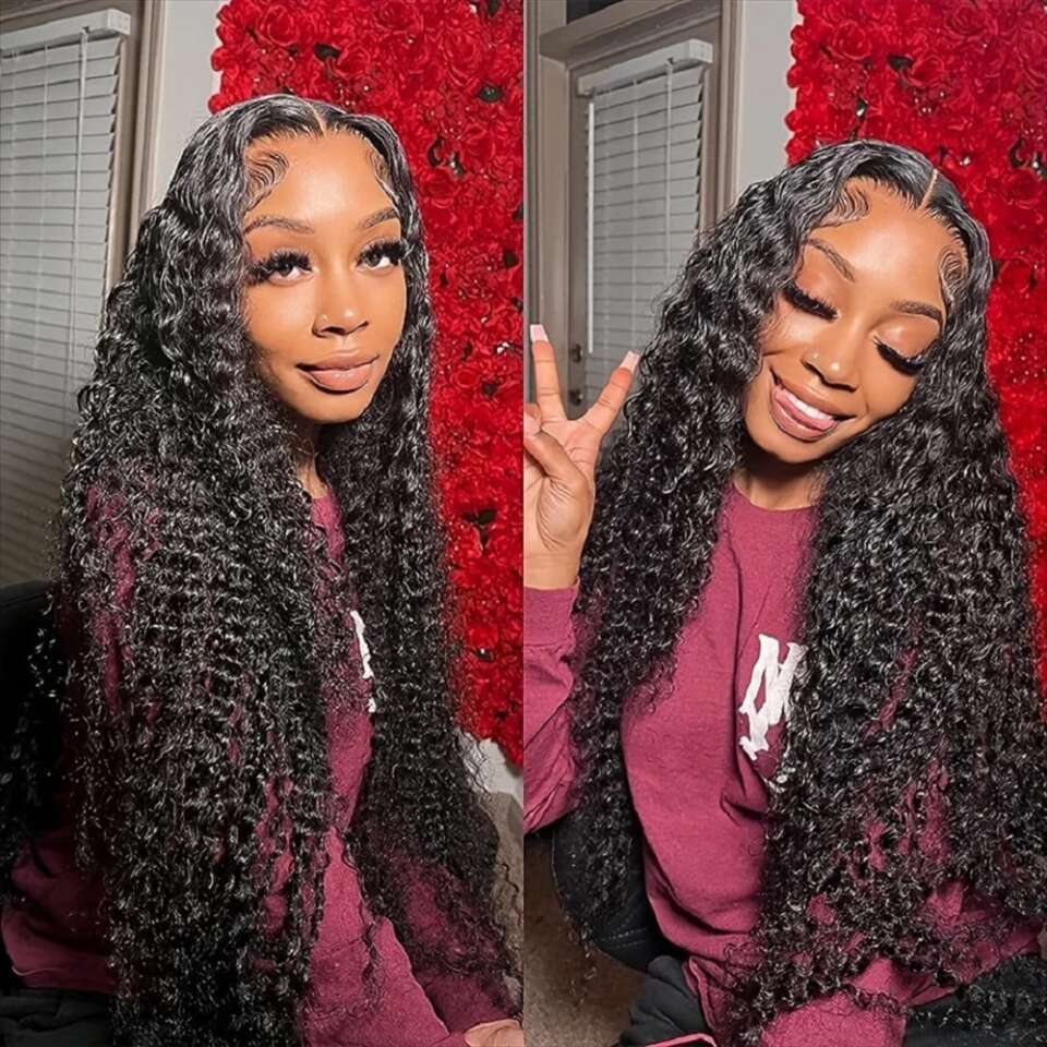 Deep Wave Density Lace Front Human Hair Wigs For Women Inch Brazilian Water Curly Closure Wig Pre Plucked Baby