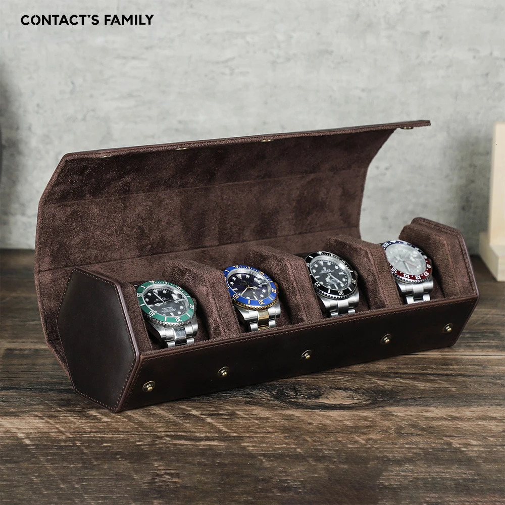 Vintage leather watch roll box 1/2/3/4/6/8 mesh watch travel case organizer display stand mens and womens watches jewelry 241018