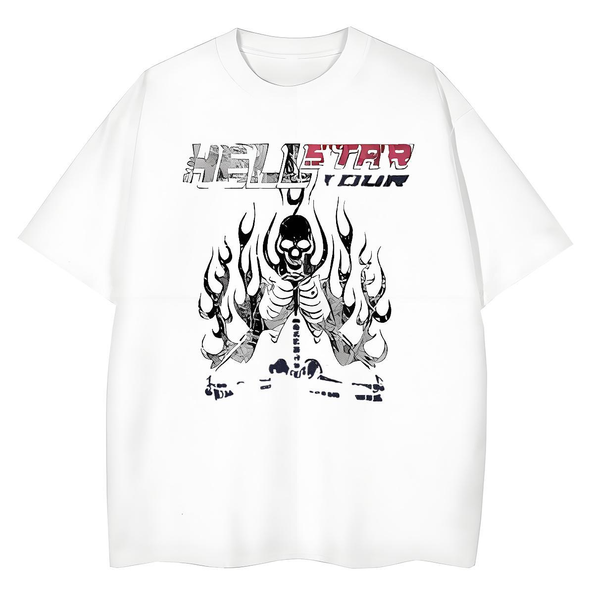 2024 DIY T-Shirts for Women 230g Pure Cotton Breathable Crew Neck Daily Outfit skull Lady T shirt Loose Oversized L-4XL Tee Shirt
