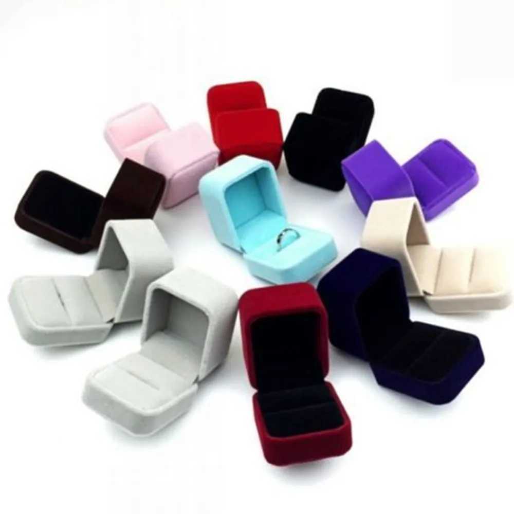 Velvet jewelry box octagonal earring box wedding ring box jewelry display stand organizer storage gift packaging box W241019
