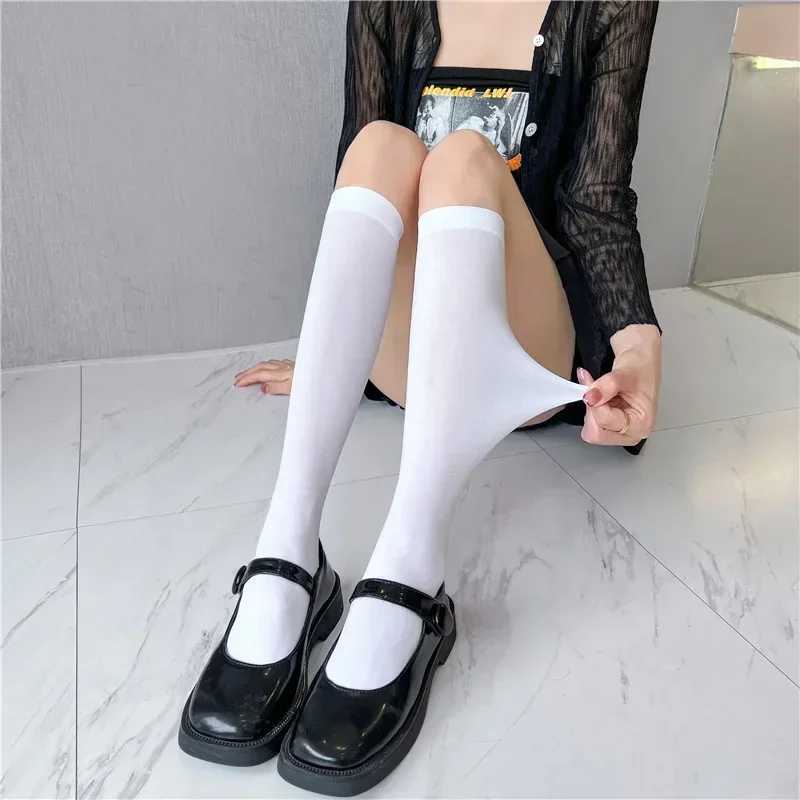 Socks Hosiery Solid Color Stocking Sexy Black White Long Stocks Over-the-calf Socks Lolita JK Cosplay Socks Womens Hosiery Thigh Stockings Y2408330S61