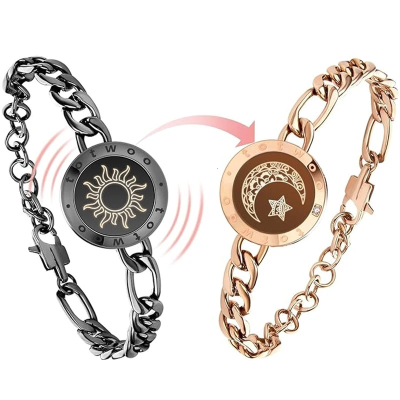 TOTWOO Long Distance Touch BrackeletsVibration Light up for Love Couples Brackelets 241018