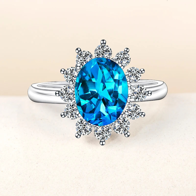 Gica Gema Colors Gemstone Rings 925 Sterling Silver 79 Mm Flower Unique n Romantic Fine Jewelry Fashion Wedding Gifts 241010
