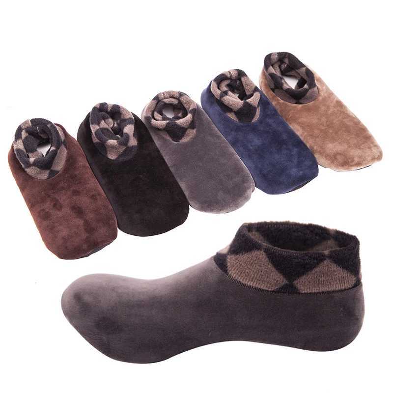 New Men Women Soft Fleece Socks Thicken Winter Warm Boot Socks Unisex Elastic Non Slip Fashion Indoor Floor Socks SlipperXJ241019