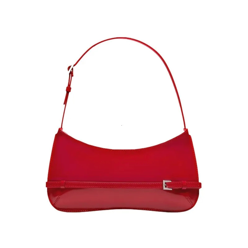 Womens er Red Patent Leather Bottom Bag French Street Fashion Trend Small Shoulder Bag Wallet 241018