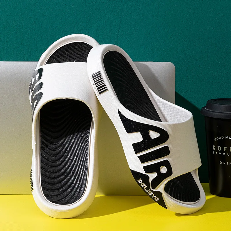 25S new model Men New Slides Summer Sandals Male Outdoor Soft Sole Beach Home Non slip Bathroom Shoes Flip Flops Casual Sports Slippers