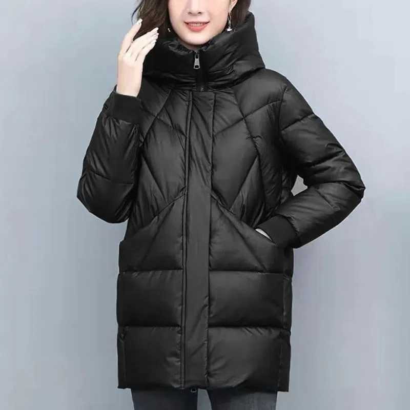 2023 Hooded Cotton Coat Womens Mid-Length Winter Jackets Elegant Mothers Parkas Padded Jacket Thick Down Padded Jacket VintageX241019