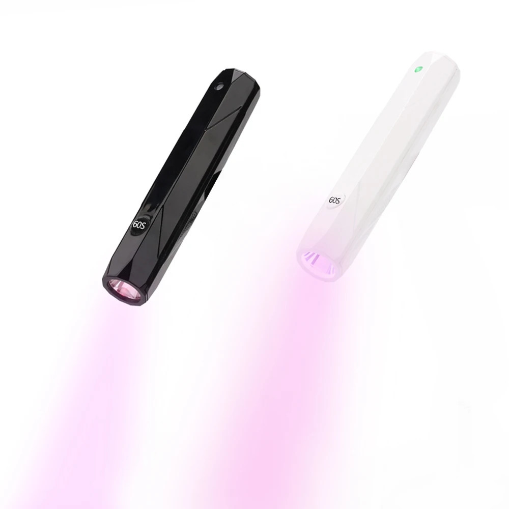 Handheld 9W charging flash curing LED light portable mini 365nm 405nm cordless nail red light with USB cable port 241018