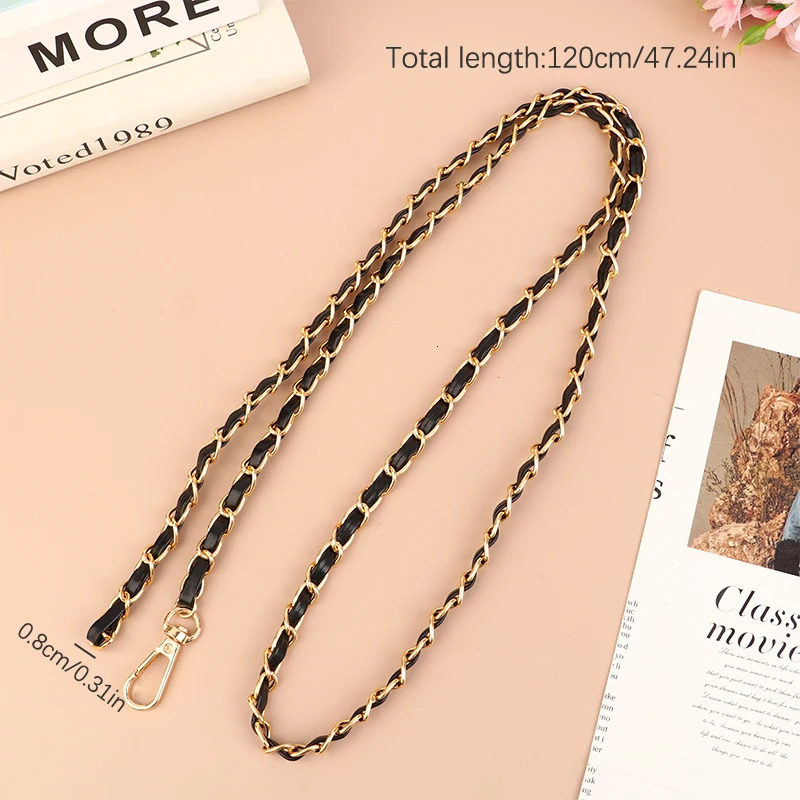 120cm Purse Chain Strap Leather Shoulder Bag Straps Crossbody Handbag Chains Replacement Diy Women Girl Part Accessory 241017
