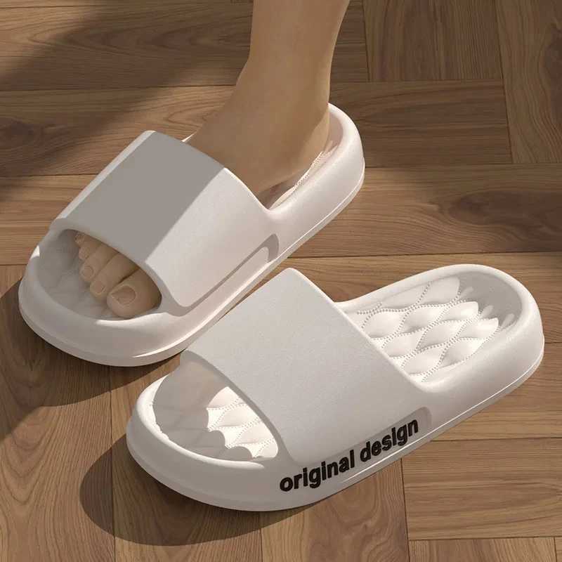 Smile Pop House Shower Bathroom Shoes EVA Beach Slides Fashion Soft Cloud Slippers 2024 hot Summer Men Antiskid Sandals Z241018