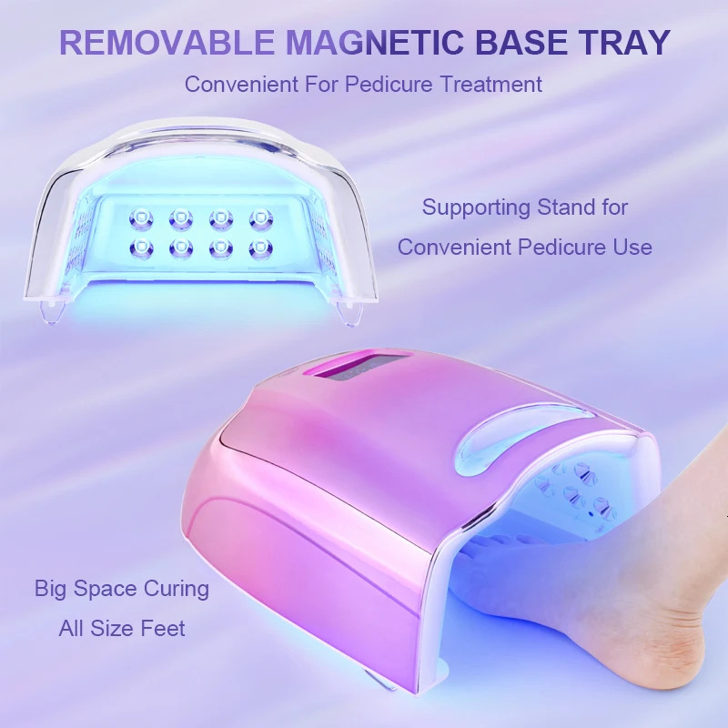 128W rechargeable LED UV lamp Wireless battery handle Foot treatment strong curing lamp Cordless nail dryer Fast drying gel 241018