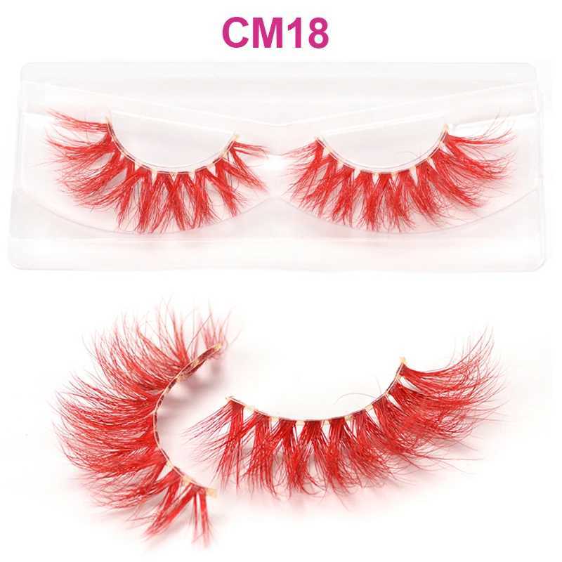 3D 5D Real Mink Strip Fake Colored Eyelashes Pink Green Purple Red Faux Lashes Colorful Rainbow Lashes for Cosplay HalloweenXJ241019