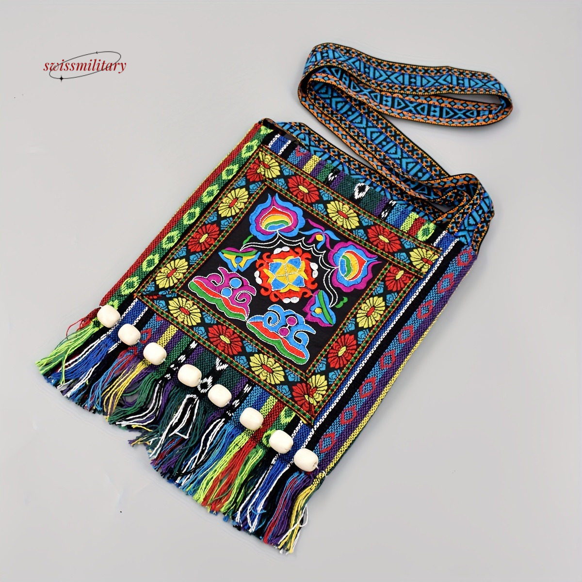Women's Ethnic Style Versatile Crossbody Bohemian Embroidered Tassel Hanfu Bag #7 swissmilitary