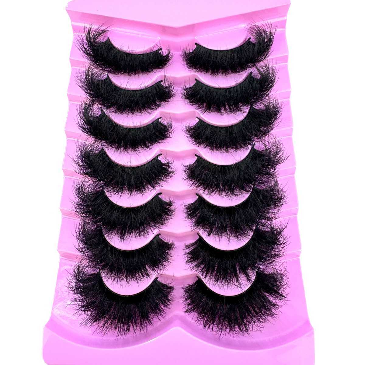 7 Pairs Fluffy False Eyelashes Naturally Soft Thick 9D Faux Mink Eyelashes Enhance Eye MakeupXJ241019
