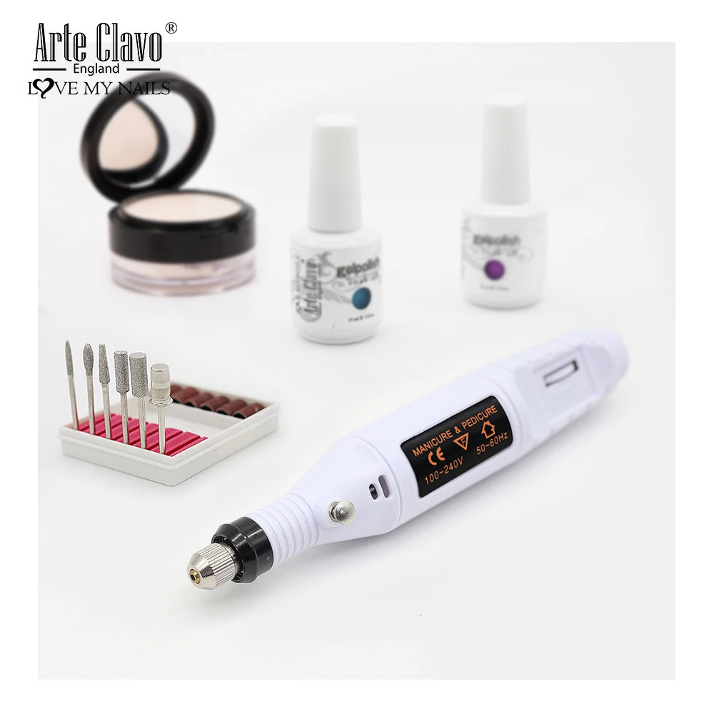 Arte Clavo Professional Electric Nail Drilling Machine Manual Safety Nail Art Pen Foot Polishing Nail Archive Nail Art Tool 1 piece 241007