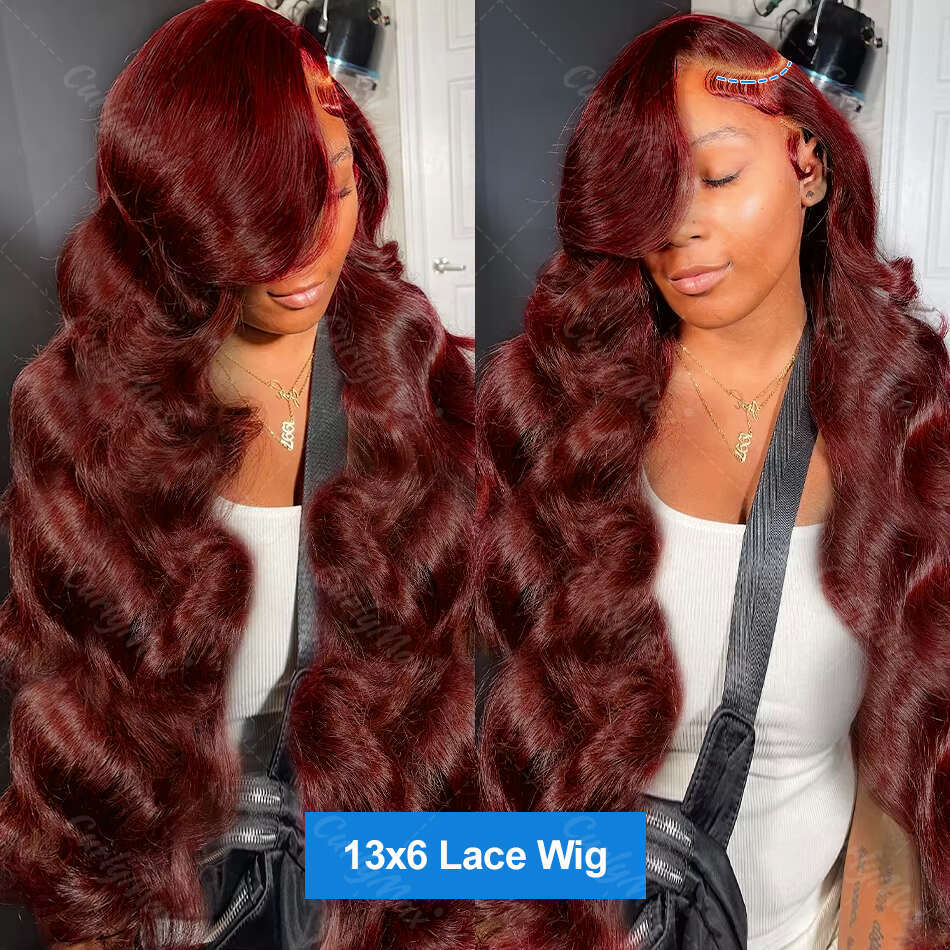 30 36 Inch Reddish Brown Body Wave 13x4 Front Human Hair Wigs Brazilian 13x6 Color HD Transparent Lace Frontal Wig For Wome