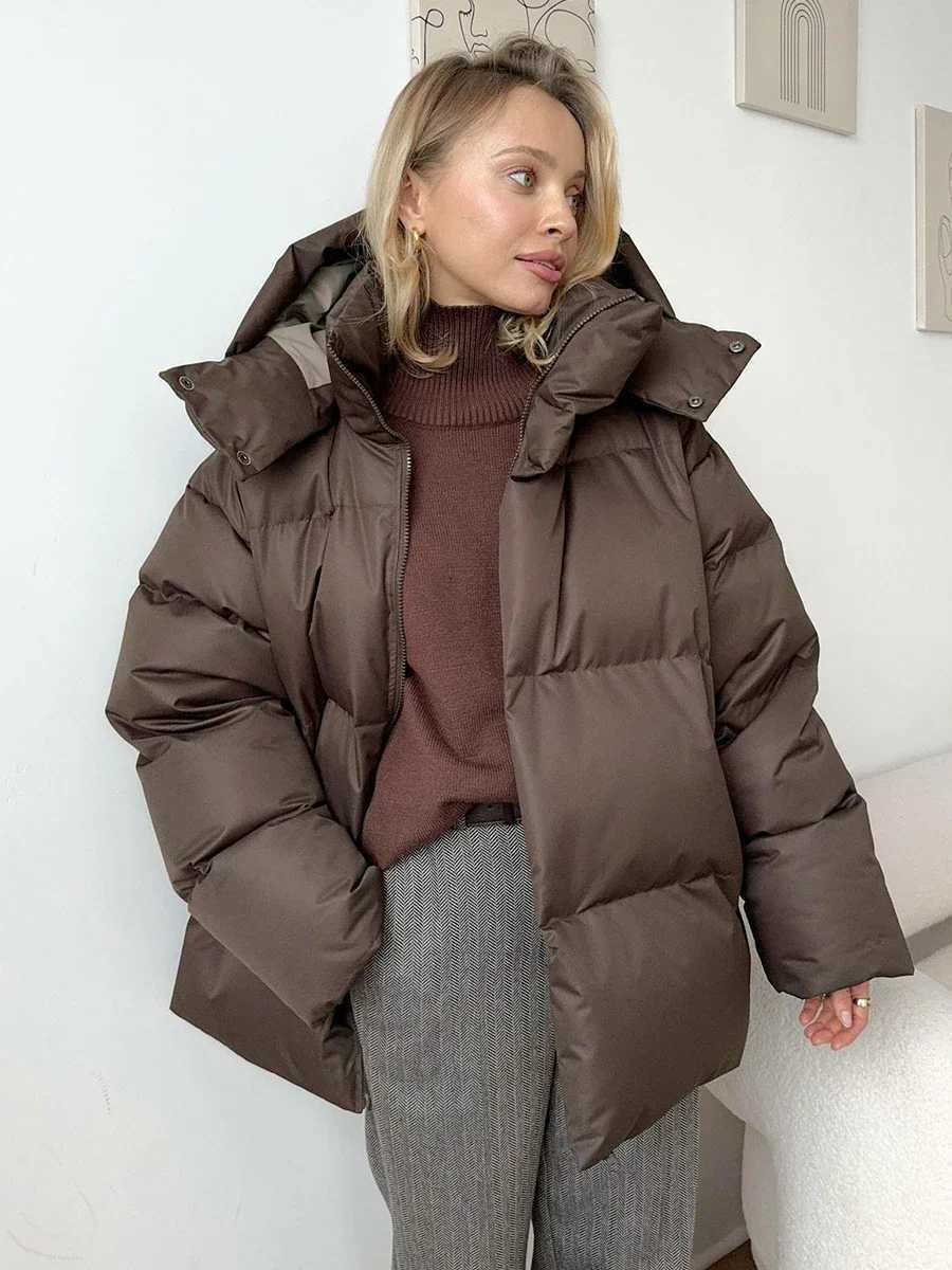 Women's Down Parkas Wolfl Quilted Jacket Womens Winter Fashion Parkas Jacket Retro Bread Jacket Womens Warm Cotton Puff Jacket Y241019A9QE