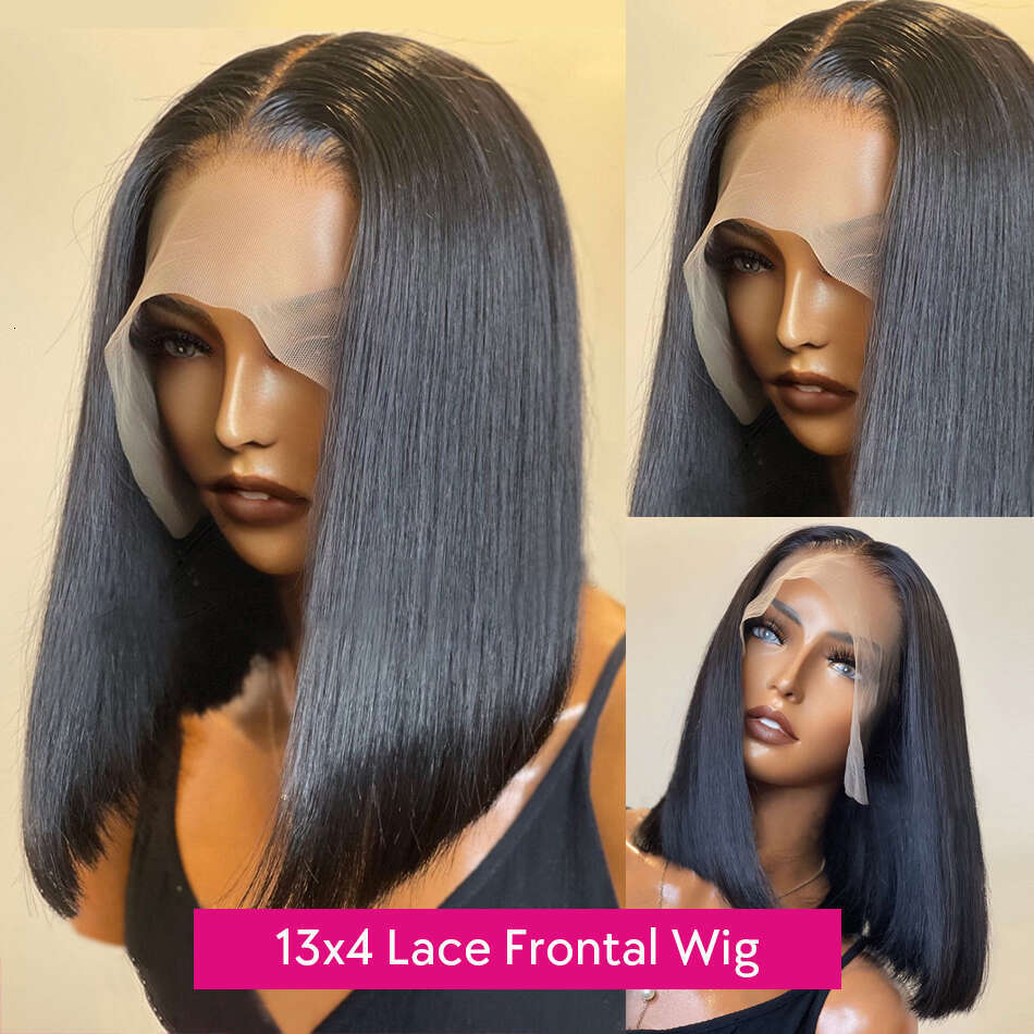 to Wear Ready Go Glueless Wig Bone Straight x HD Lace Frontal Short Bob Human Hair Transparent Closure