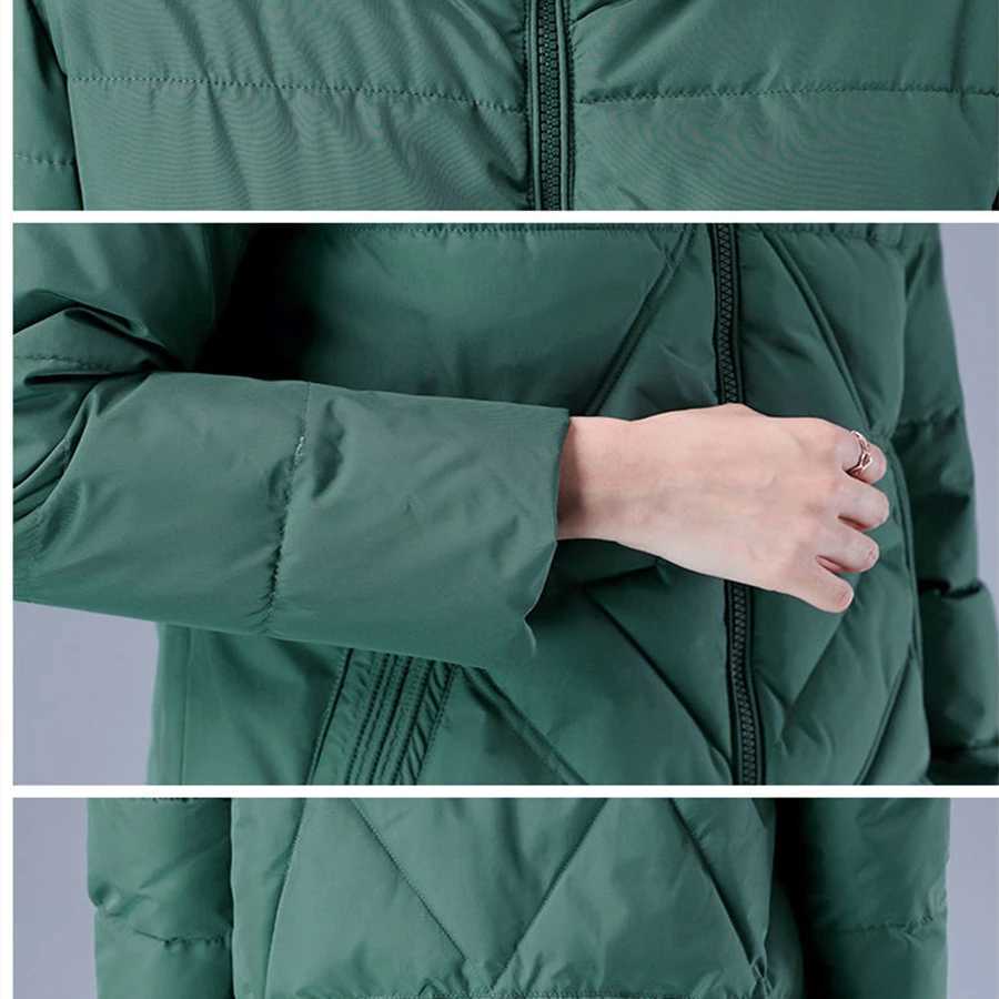 Winter Warm Big Size 4xl Hooded Parkas Coats Women Loose Mid Length Down Cotton Overcoats Thicken Chaqueta Snow Wear JacketsX241019
