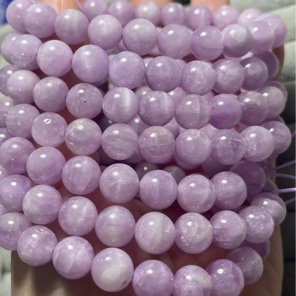2 bracelets AKAC 100% about 7-9mm natural Kunzite bracelet beads wholesale 241018