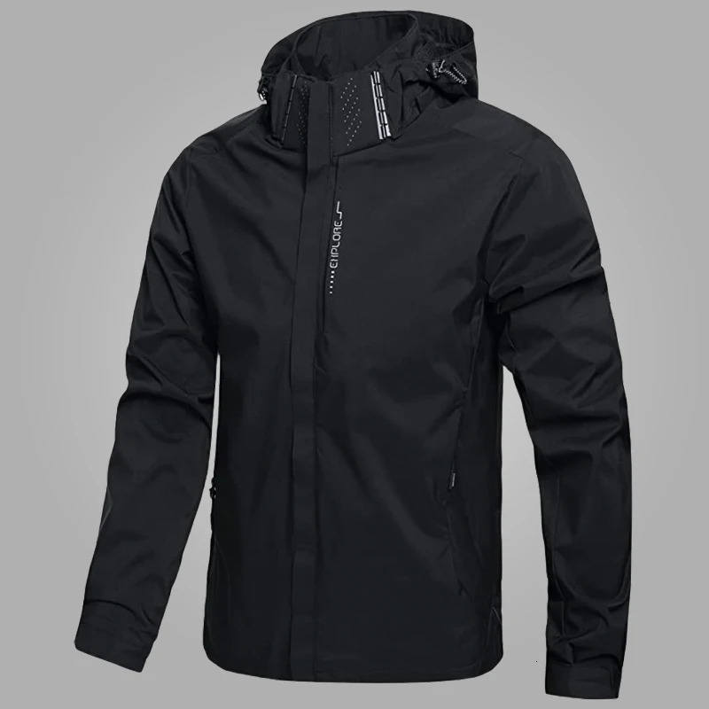 Autumn clothing jacket mens plus size jacket mens waterproof hooded sweatshirt oversized windproof jacket camping sweater hiking jacket 241007