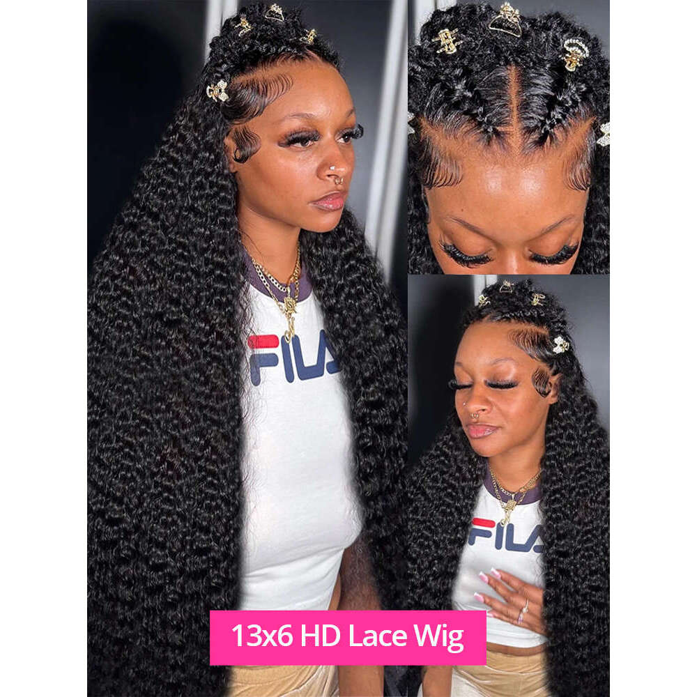 250% High Density 40Inch Curly Hd Lace 13x6 Deep Frontal Brazilian 13x4 Water Wave Wig 100% Human Hair