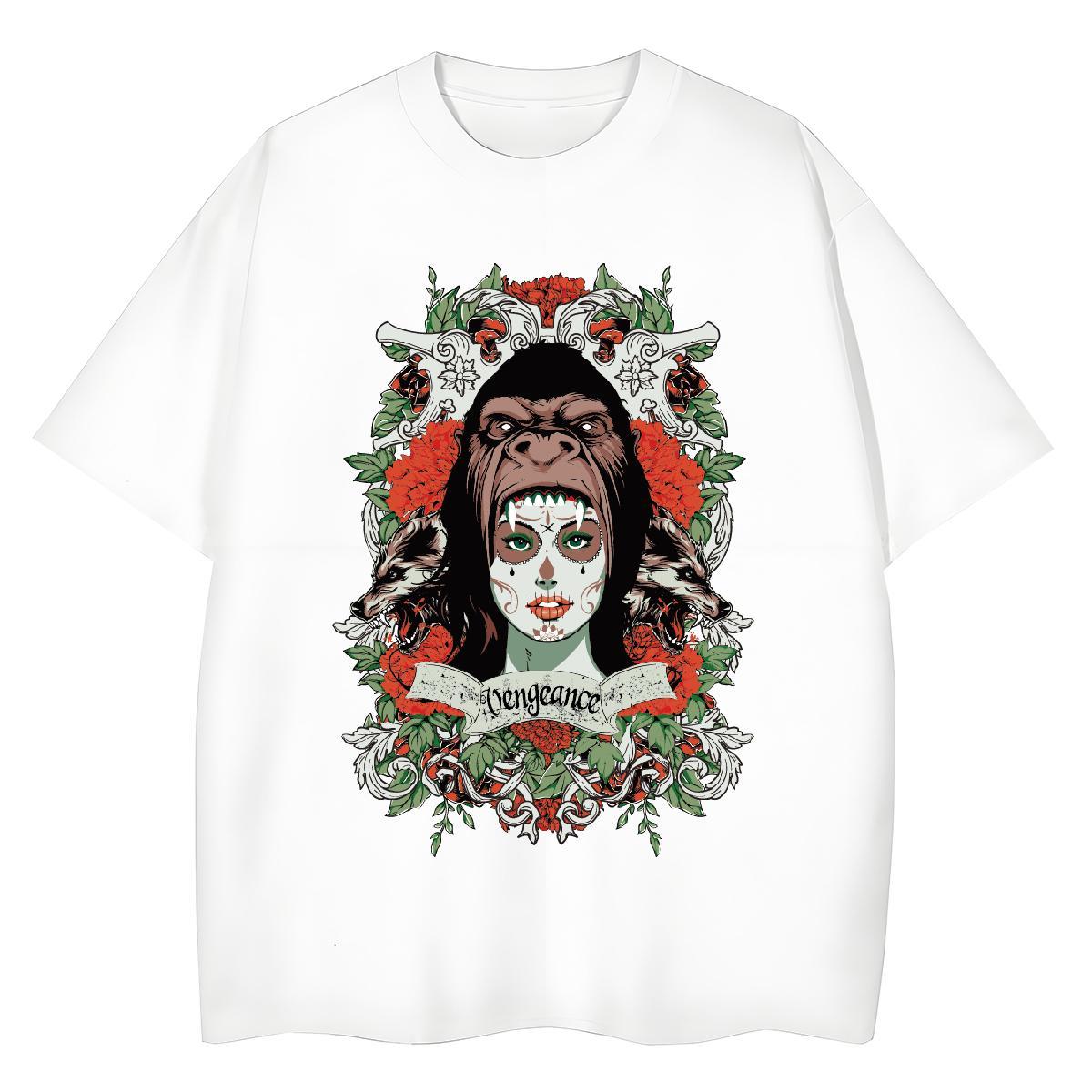 New T Shirts Women 230g Cotton Short Sleeve O-Neck Summer Casual beauty Women Tees Comfortable Anime Oversized Tops Tees