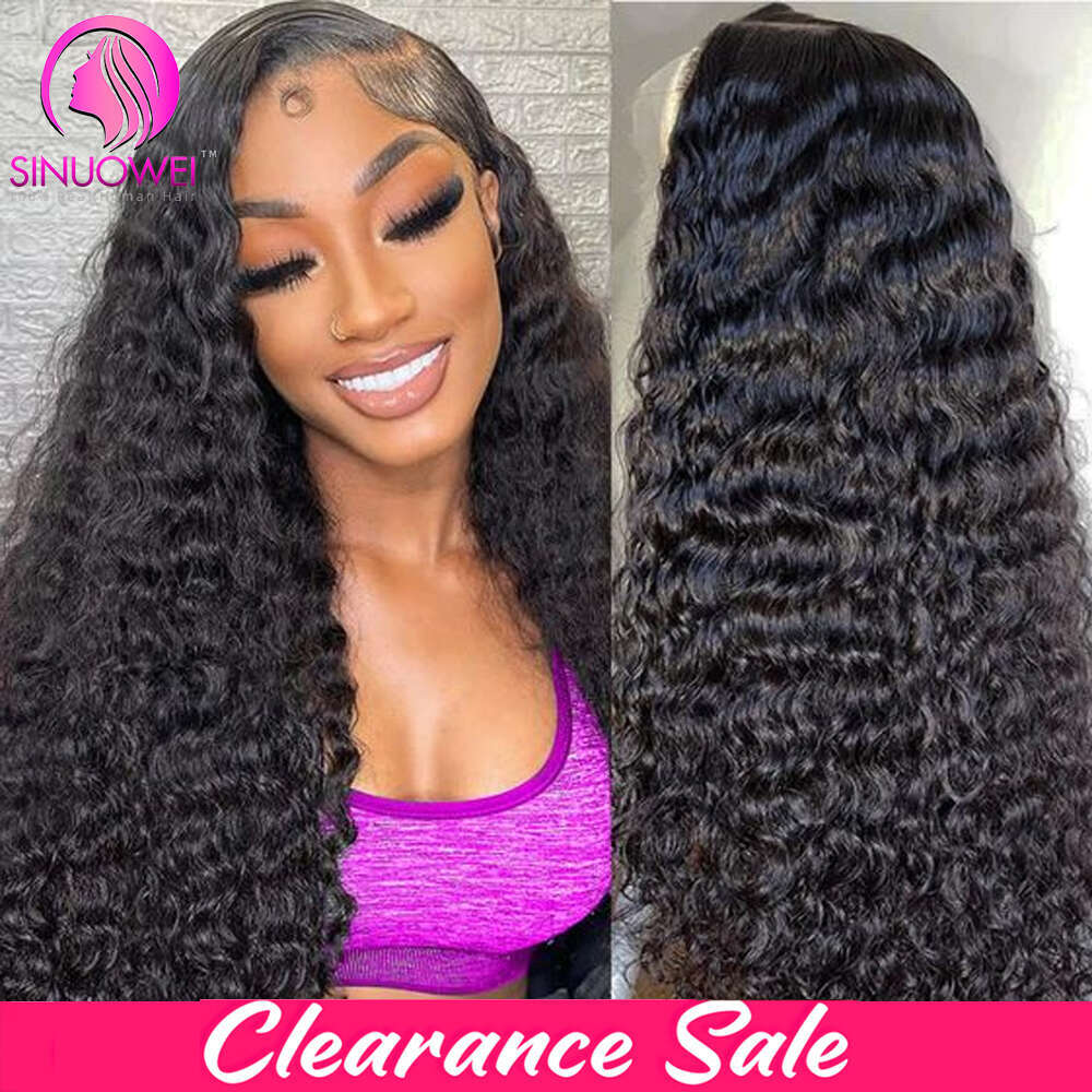 Deep Wave For Women Pre Plucked Brazilian 13x4 Lace Front Human Hair Wigs Natural Color