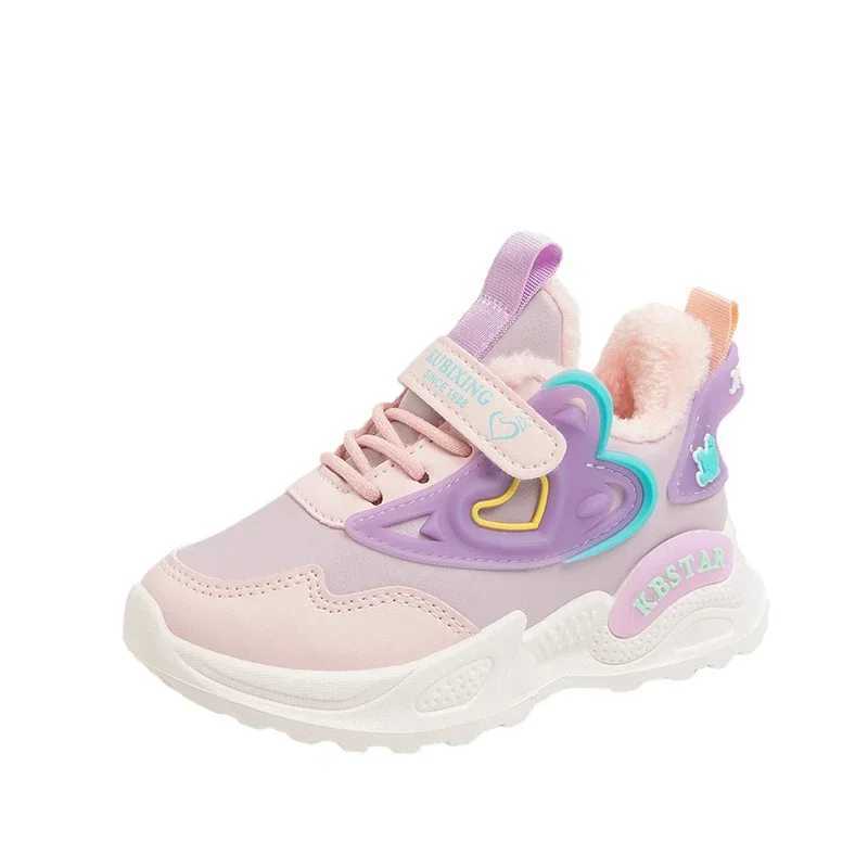 Athletic Outdoor Winter childrens sports shoes girls sports shoes plush warm childrens sports tennis shoes girls cotton casual sports shoes running sh