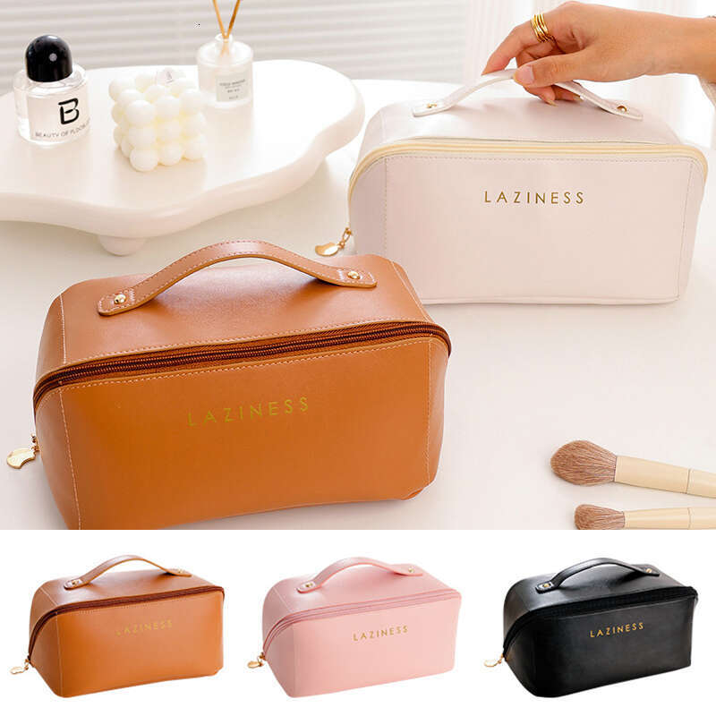 Large-Capacity Box Storage Large Women's Leather Travel Bag Cosmetic Organizer