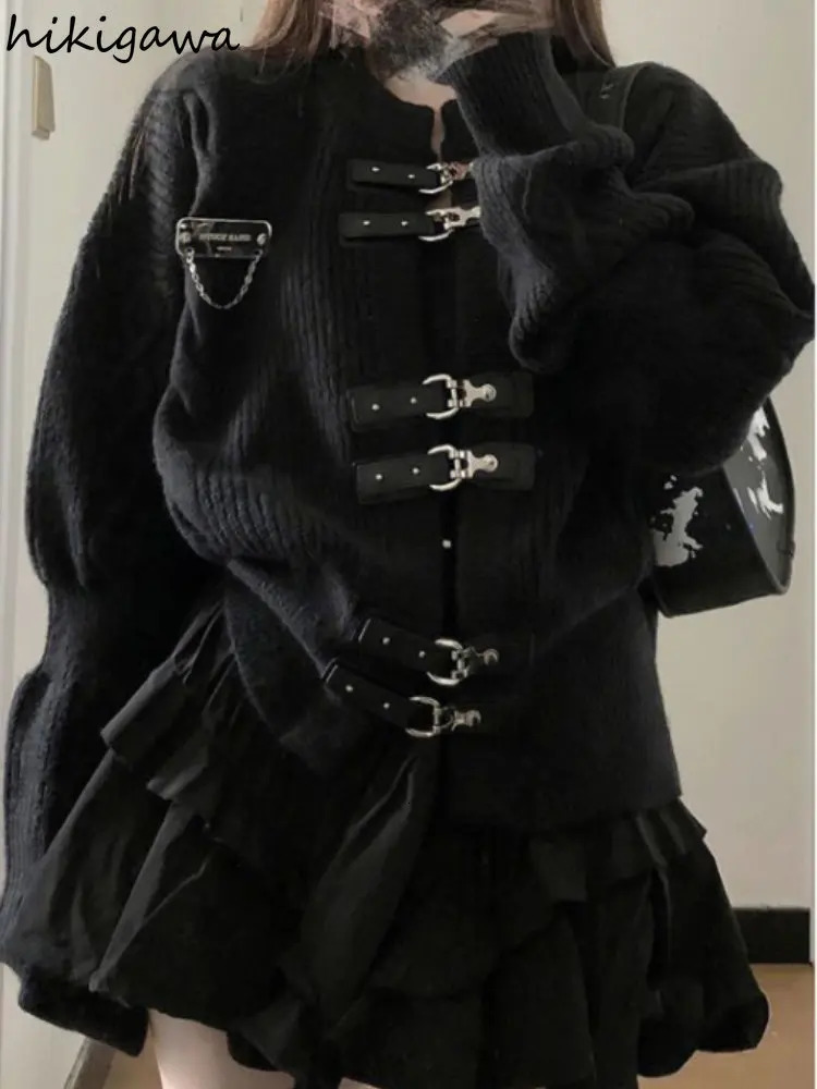 Korean Cardigan Jackets Womens Clothing Sueter De Mujer Fashion Knitwears Skirts Sets Sweater Coat Y2k Clothes Pull Femme 241010