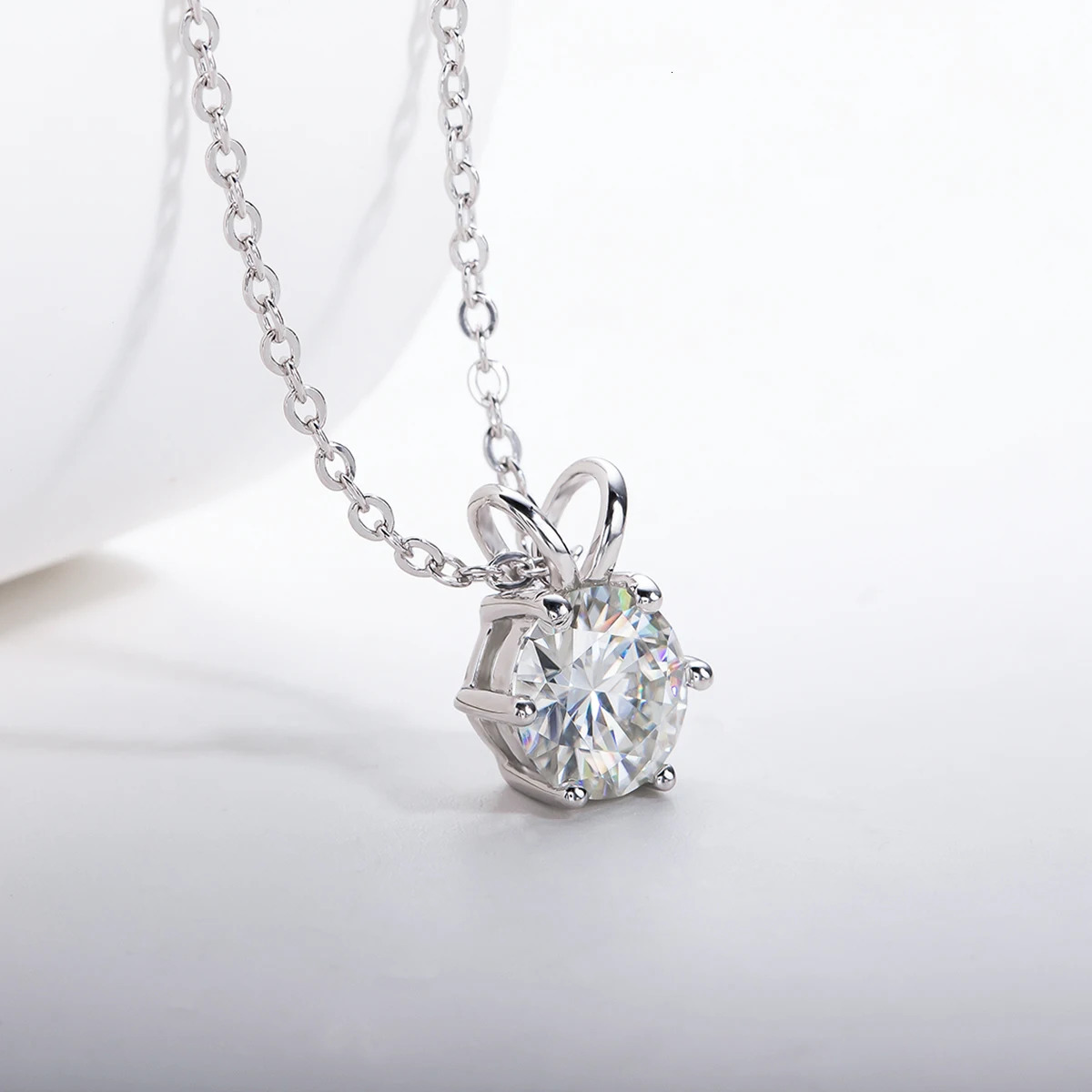 AnuJewel 1ct 3ct 5ct D Color Diamond Top Quality 18K Gold Plated Pendant Necklace Exquisite Jewelry Gift Wholesale 241018