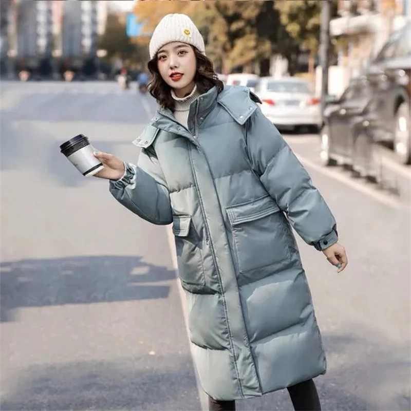 2024 Winter Women Jacket Coats Long Parkas Female Down Cotton Hooded Overcoat Thick Warm Jackets Windproof Casual Student CoatX241019