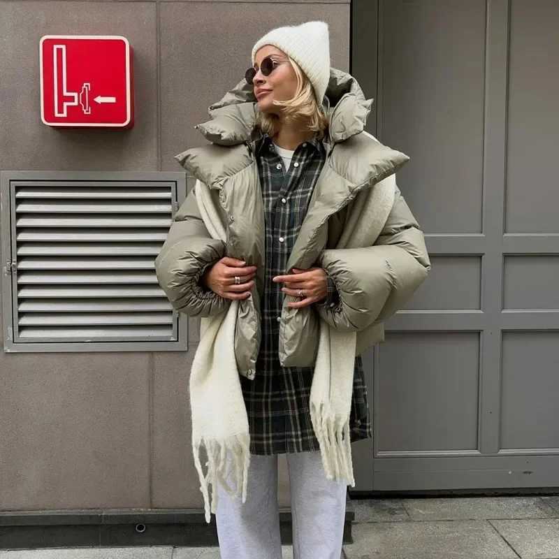 Women's Down Parkas Talenza Thick Parka Jacket Long Sleve Paddle Jacket Womens Winter Warm Zipper Casual Jacket Hooded Pocket Paddle Jacket Women